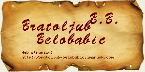 Bratoljub Belobabić vizit kartica